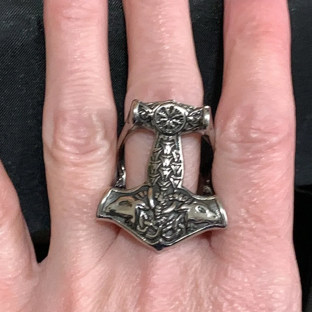 Stainless steel nordic viking ring size 10